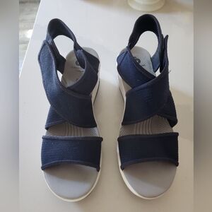Clark's Cloudsteppers Wedges, Size 9m, Not Used, Navy Blue